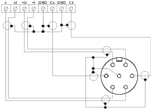 Схема подключения выносного датчика к измерительному блоку