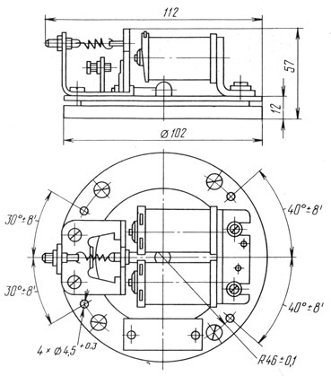 Ревун переменного тока на кольце РВ-II (РВ-2). Габаритные размеры