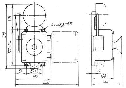 Звонок-ревун ЗВРП - габаритные размеры