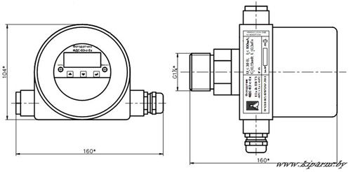 Фотодатчик взрывозащищенный ФДС-03-С-Ex Габаритные размеры